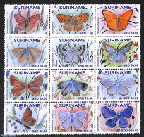 Suriname, Republic 2024 Butterflies 12v, Sheetlet, Mint NH, Nature - Butterflies - Surinam