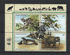 United Nations V. 1994 Endangered Fauna 4-block Y.T. 182/185 (0) - Gebraucht
