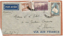 Argentina 1mar1939 VIA AIR FRANCE AirmailCV To Le Havre Wuith 3 Stamps - Lettres & Documents