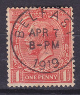 Great Britain 1912 Mi. 128 X, 1 Pence King George V., Deluxe BELFAST 1919 (Northern Ireland) Cancel !! (2 Scans) - Used Stamps