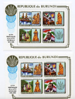 Burundi 10 Ans République 8 Paires BF NON EMIS  BF121B+C ++  Cote  140x8= 1120 € Café, Education, Drapeau, Flag - Unused Stamps