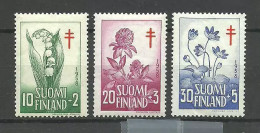 OLDER FINLAND - FLOWERS, Anti-Tuberculosis Set 1958 MNH - Unused Stamps