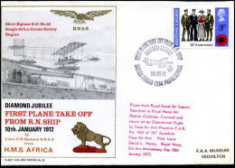 United Kingdom - FDC - Diamond Jubilee First Plane Take Off From R.N. Ship - Altri (Aria)