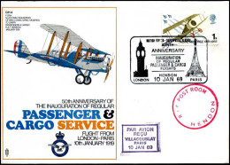 United Kingdom - FDC - 50th Anniversary Of The Inauguration Of Regular Passenger & Cargo Service - Altri (Aria)