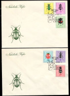 EAST GERMANY(1969) Beetles. Set Of 2 Unaddressed FDCs With Cachet And Thematic Cancel. Scott Nos 1048-53. Yvert No 1107- - 1950-1970