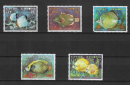 Ethiopia 1970 MiNr. 642 - 646 Äthiopien Marine Life, Fishes 5v MNH  6.50 € - Äthiopien