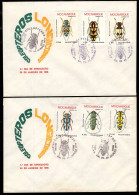 MOZAMBIQUE(1978) Beetles. Set Of 2 Unaddressed FDC With Cachet And Thematic Cancel. Scott Nos 579-84. - Mozambique