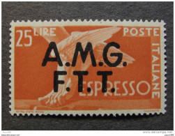 ITALIA Trieste Espresso AMG-FTT 1947-48- "Democratica" £. 25 Ben Centrato MNH** (descrizione) - Correo Urgente