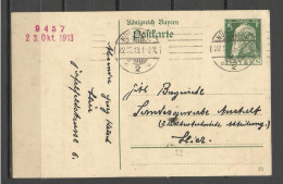 Germany Bayern 1913 Ganzsache 5 Pf. King Leopold, Used - Brieven En Documenten