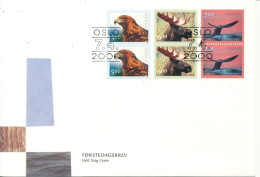 Norway FDC 7-4-2000 Animals Complete Set Of 3 In Pairs With Cachet - FDC