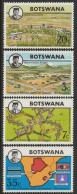 BOTSWANA 1974  -   ANNIV. OF UNIVERSITY OF BOTSWANA, LESOTHO, SWAZILAND. CAMPUS, MAP AND FLAGS OF THE THREE COUNTRIES - Botswana (1966-...)