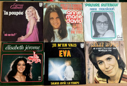 Vinyles 45T - Lot 6 Disques - Roos / Eva / Mouskouri / Colbert / David / Jérôme - Disco, Pop