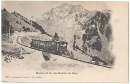 CPA  Chemin De Fer Suisse   L'ancien Train à Crémaillère Des Rochers De Naye Charnaux 1337  Dos Précurseur - Kabelbanen