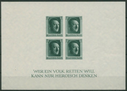 Deutsches Reich 1937 48. Geburtstag A. Hitler Block 8 Mit Falz (geschnitten) - Blocks & Kleinbögen