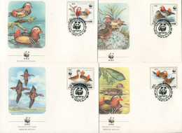 Korea (Nord) 1987 WWF: Mandarinente 2865/68 FDC (X30675) - Corea Del Nord