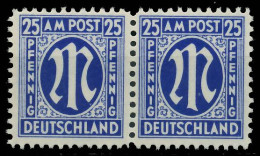 BIZONE AM-POST Nr 28Cz Postfrisch WAAGR PAAR X81E512 - Mint