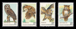 !a! USA Sc# 1760-1763 MNH SET Of  4 SINGLES - American Owls - Neufs