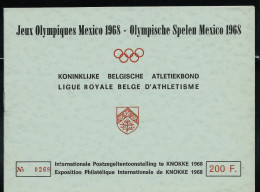 E 105 Carnet  Ligue Royale D' Athlétisme  - JO De Mexico 1968 - Erinnophilie - Reklamemarken [E]