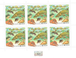 Czech Republic 2024 -   Aquatic Fauna And Flora, 6-block With Hologram. MNH - Blocks & Kleinbögen