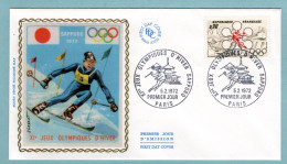 FDC France 1972 - JO - Jeux Olympiques D'hiver De Sapporo - YT 1705 - Paris - 1970-1979