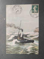 REMORQUEUR DE SECOURS SAINT MALO A VAPEUR 1908 Corr CHATILLON SOUS BAGNEUX - Remolcadores