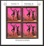 85740 N°613 A Basket Montreal 1976 Jeux Olympiques Olympic Games Sénégal Timbres OR Gold Stamps ** MNH Bloc 4 - Pallacanestro