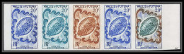 85429 N°167 Bande 5 Coquillages Shells Cypraea Gastéropodes Wallis Et Futuna Essai Color Proof Non Dentelé Imperf ** MNH - Conchiglie