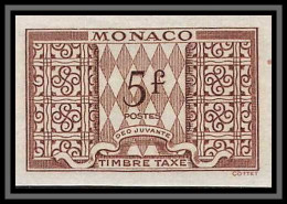 85305/ Monaco Taxe N°36 5f Marron ND Non Dentelé Imperf ** Mnh  - Strafport
