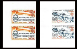 85041 N°300/301 Europa 1982 Paire Cote 174 Non Dentelé Imperf ** MNH Andorre Andorra  - 1982