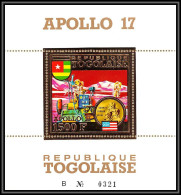 85787c/ N°73 A (965A) Apollo 17 Espace Togo OR Gold Stamps ** MNH Non Dentelé Imperf Cote 75 Euros - Togo (1960-...)