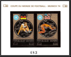 85772 Mi Bloc N°35 B Overprint Jeux Olympiques Olympic Games Munich 72 Khmère Cambodia ** MNH OR Gold Non Dentelé Imperf - Estate 1972: Monaco