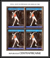 86025 N°968 A Shot Put Jeux Olympiques Olympic Games Los Angeles 1984 Centrafricaine OR Gold ** MNH Espace Space BLOC 4 - Atletismo