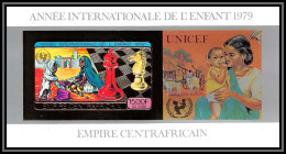 86023/ N°56 B Echecs Chess Unicef Child Year 1979 Centrafrique Centrafricaine OR Gold ** MNH Non Dentelé Imperf - Scacchi