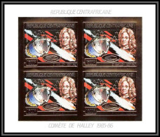 85976/ N°1247 B Comète Halley's Comet Espace Space Centrafrique Centrafricaine OR Gold ** MNH Non Dentelé Imperf Bloc 4 - Afrique