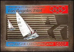 85936b N°200 B Sailing Los Angeles 1984 Jeux Olympiques Olympic Games Centrafricaine OR Gold ** MNH Non Dentelé Imperf - Estate 1984: Los Angeles