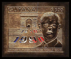 86145d/ Guyana Mi N°170 B De Gaulle Concorde Tgv Espace (space) Arianne OR Gold ** MNH 1940/1990 Non Dentelé Imperf - De Gaulle (Generale)