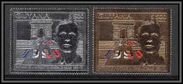 86145e/ Guyana Mi N°3792/3793 A De Gaulle Concorde Espace (space) Arianne OR Argent Silver Gold ** MNH 1940/1990  - De Gaulle (Generale)