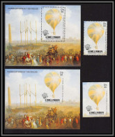 86401 Sao Tome E Principe 1983 Mi 127 + 837 A/B Lunardi Ballon Baloon Voo Tripulado ** MNH Non Dentelé Imperf Cote 87 - Airships