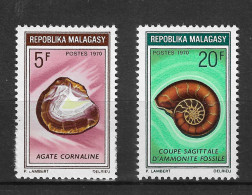 Madagascar 1970 MiNr. 612 - 613 Madagaskar Geology, Minerals, Fossils, Carnelian  Ammonite 2v MNH** 28.00 € - Minerals