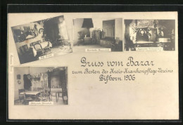 AK Gifhorn, Bazar Zum Besten Des Kreis-Krankenpflege-Vereins 1906, Café Orient, Altdeutsche Weinstube  - Gifhorn