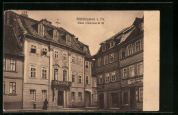 AK Mühlhausen I. Th., Haus Untermarkt 23, Leder-Handlung A. G. Schmidt  - Mühlhausen