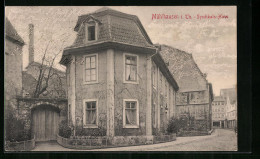 AK Mühlhausen I. Th., Syndikats-Haus, Strassenpartie  - Mühlhausen