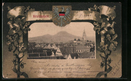 AK Reutlingen, Totalansicht Mit Blick Zur Kirche, Wappen  - Reutlingen