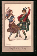 Künstler-AK Florence Hardy: Highland Fling, Tanz  - Hardy, Florence