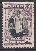 Toga Tonga 1944 KGV1 2d Black & Purple Silver Jubilee MM SG 84 ( L107 ) - Tonga (...-1970)