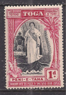 Toga Tonga 1944 KGV1 1d Black & Carmine Silver Jubilee MM SG 83 ( K1451 ) - Tonga (...-1970)