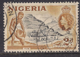 Nigeria 1953 - 58 QE2 2d Pictorial Mining Tin Used SG 72 ( J1489 ) - Nigeria (...-1960)