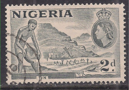 Nigeria 1953 - 58 QE2 2d Grey Tin Mining Used SG 72f Type B  ( J897 ) - Nigeria (...-1960)