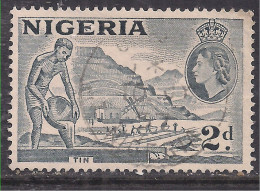 Nigeria 1953 - 58 QE2 2d Slate Grey Tin Mining Used SG 72d Type A ( J1044 ) - Nigeria (...-1960)