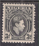 Nigeria 1938 - 51 KGV1 3d Black MM SG 53b ( F1305 ) - Nigeria (...-1960)
